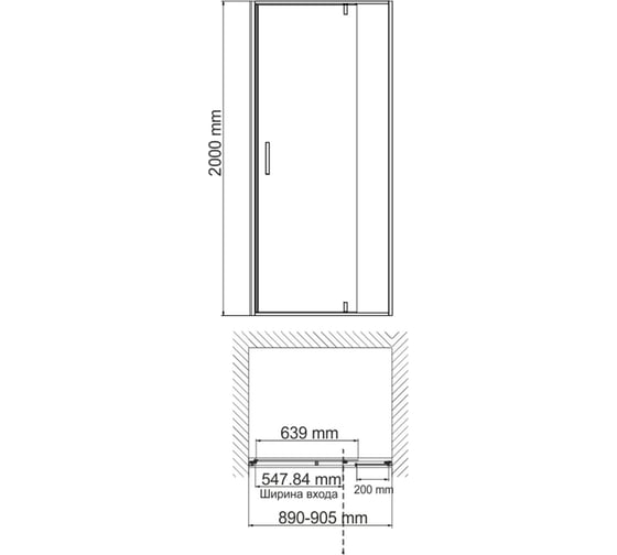 Душевая дверь WasserKRAFT Schunter 14P04