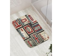 Коврик противоскользящий JoyArty "Английские марки" для ванной, сауны, бассейна, bath_2855