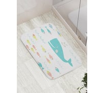 Коврик противоскользящий JoyArty "Морские рыбы и кит" для ванной, сауны, бассейна, bath_23196