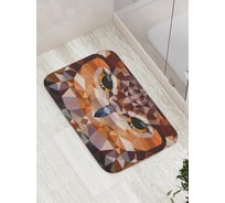 Коврик противоскользящий JoyArty "Витражная сова" для ванной, сауны, бассейна, bath_14476