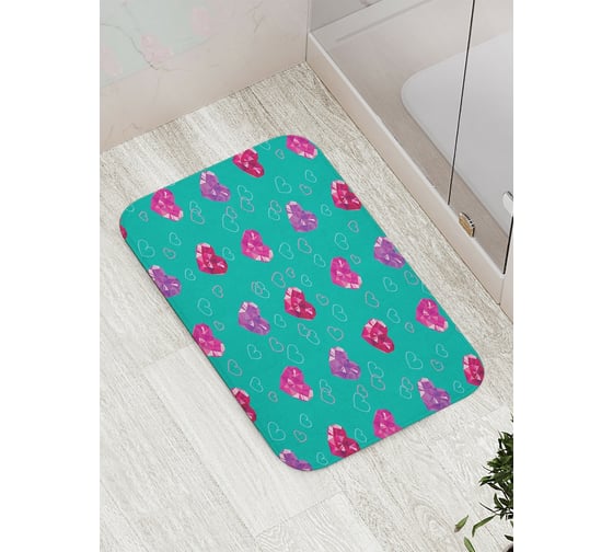 Коврик противоскользящий JoyArty "Драгоценные сердца" для ванной, сауны, бассейна, bath_13262 1