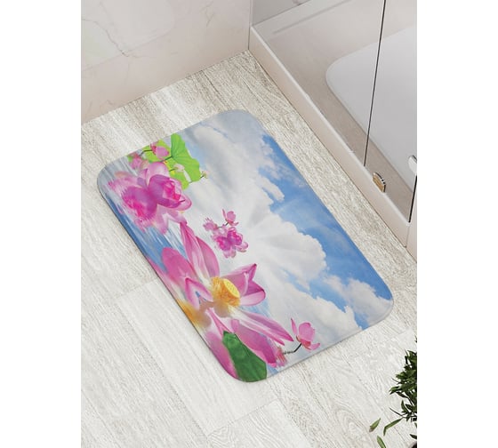 Коврик противоскользящий JoyArty "Нежные водные лилии" для ванной, сауны, бассейна, bath_2636 1