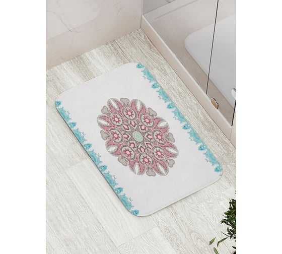 Коврик противоскользящий JoyArty "Цветочная снежинка" для ванной, сауны, бассейна, bath_4567 1