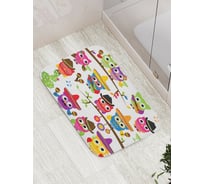 Коврик противоскользящий JoyArty "Совы из Мексики" для ванной, сауны, бассейна, bath_10819