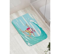 Коврик противоскользящий JoyArty "Дед Мороз на волне" для ванной, сауны, бассейна, bath_4500