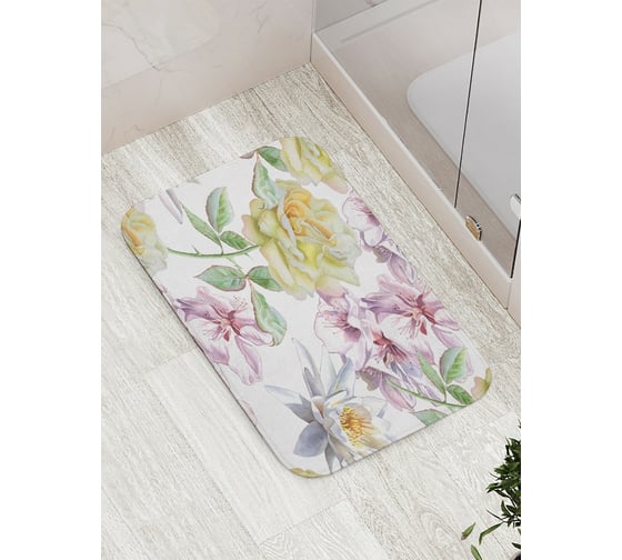 Коврик противоскользящий JoyArty "Весенние цветы" для ванной, сауны, бассейна, bath_27580 1