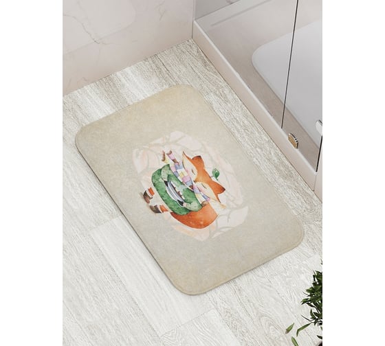 Коврик противоскользящий JoyArty "Уютный лисенок" для ванной, сауны, бассейна, bath_378515