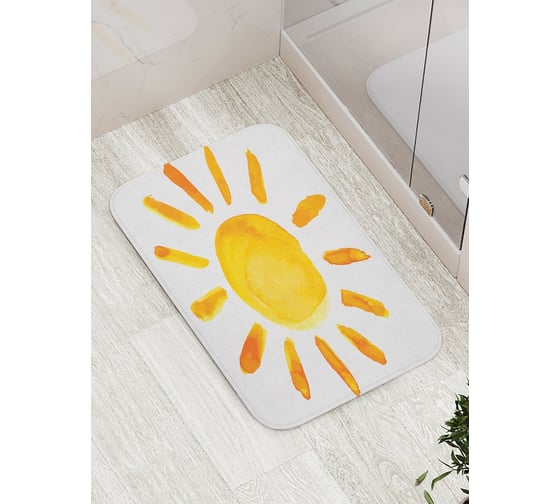 Коврик противоскользящий JoyArty "Солнце глазами ребенка" для ванной, сауны, бассейна, bath_17695
