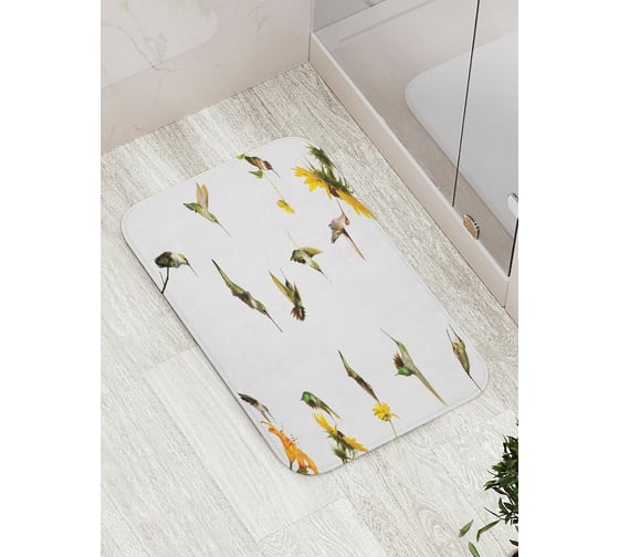 Коврик противоскользящий JoyArty "Жизнь колибри" для ванной, сауны, бассейна, bath_12398 1