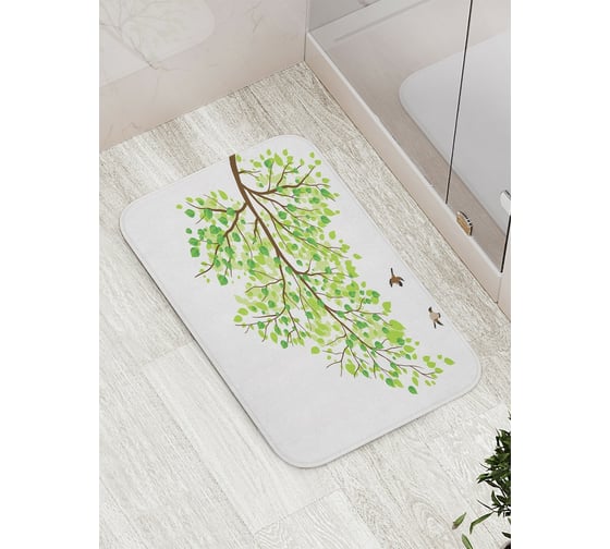 Коврик противоскользящий JoyArty "Ветка скучает по осени" для ванной, сауны, бассейна, bath_15840 1