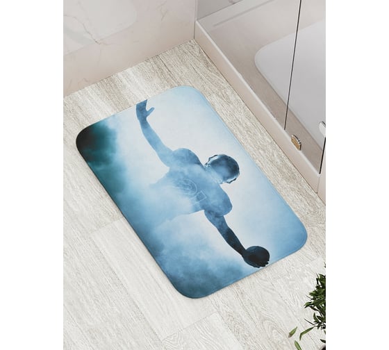 Коврик противоскользящий JoyArty "ТУманный футболист" для ванной, сауны, бассейна, bath_16549 1