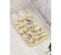 Коврик противоскользящий JoyArty "Перья с ключами" для ванной, сауны, бассейна, bath_17077