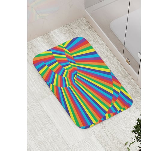 Коврик противоскользящий JoyArty "Радужная иллюзия" для ванной, сауны, бассейна, bath_16992 1