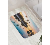 Коврик противоскользящий JoyArty "Лазурный поселок" для ванной, сауны, бассейна, bath_17128