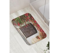 Коврик противоскользящий JoyArty "Таинственная дверь и цветы" для ванной, сауны, бассейна, bath_17246