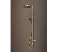 Душевая система IDDIS Duna с тропическим душем, изливом и термостатом, матовое золото DUNMGSTi06