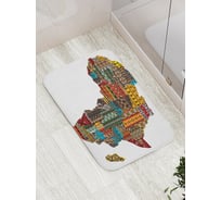 Коврик противоскользящий JoyArty "Карта Африки в орнаментах" для ванной, сауны, бассейна, bath_17579