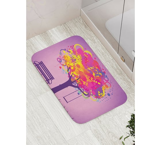 Коврик противоскользящий JoyArty "Взрыв красок на дереве" для ванной, сауны, бассейна, bath_17622 1