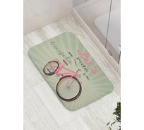 Коврик противоскользящий JoyArty "Поехали на велосипеде" для ванной, сауны, бассейна, bath_17801