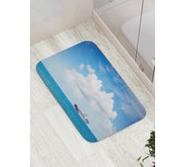 Коврик противоскользящий JoyArty "Одинокий корабль" для ванной, сауны, бассейна, bath_17828