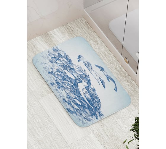 Коврик противоскользящий JoyArty "Летающие чайки" для ванной, сауны, бассейна, bath_17513 1