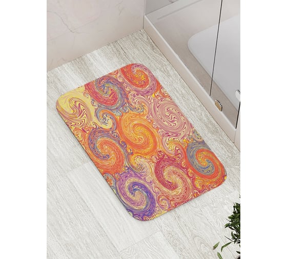 Коврик противоскользящий JoyArty "Красочные спирали" для ванной, сауны, бассейна, bath_17677 1