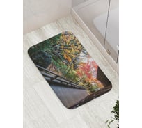 Коврик противоскользящий JoyArty "Дом окружен лесом" для ванной, сауны, бассейна, bath_17887