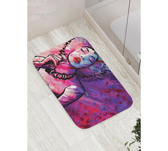 Коврик противоскользящий JoyArty "Красочное пение" для ванной, сауны, бассейна, bath_17664 1
