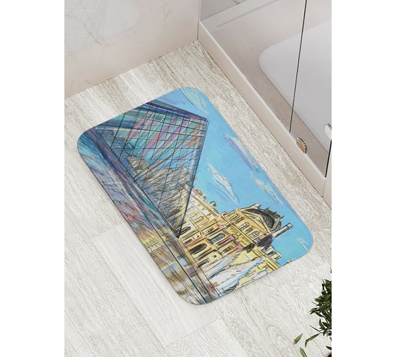 Коврик противоскользящий JoyArty "Стеклянная архитектура" для ванной, сауны, бассейна, bath_17710 1