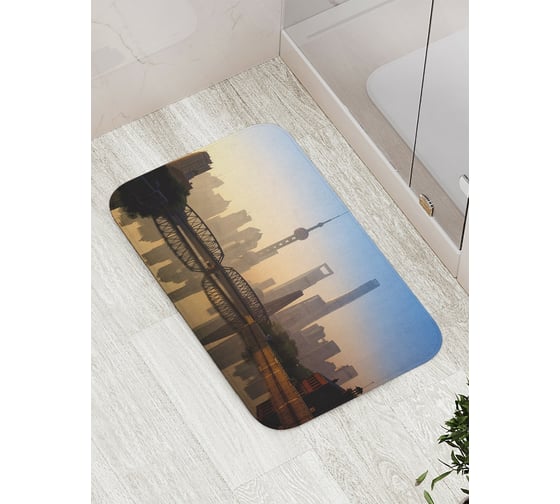 Коврик противоскользящий JoyArty "Зеркальный мост" для ванной, сауны, бассейна, bath_18067