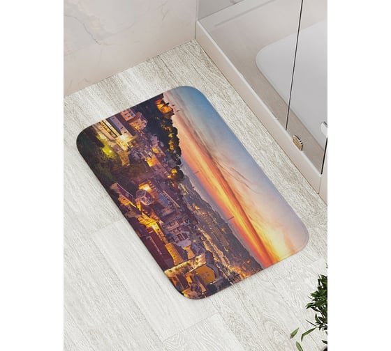 Коврик противоскользящий JoyArty "Погружение в ночной город" для ванной, сауны, бассейна, bath_18081 1