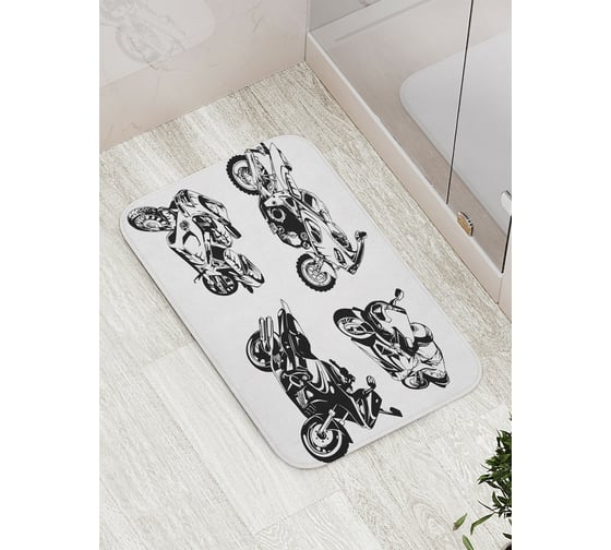 Коврик противоскользящий JoyArty "Спортивные мотоциклы" для ванной, сауны, бассейна, bath_17780 1
