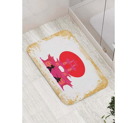 Коврик противоскользящий JoyArty "Тренировка на закате" для ванной, сауны, бассейна, bath_18265