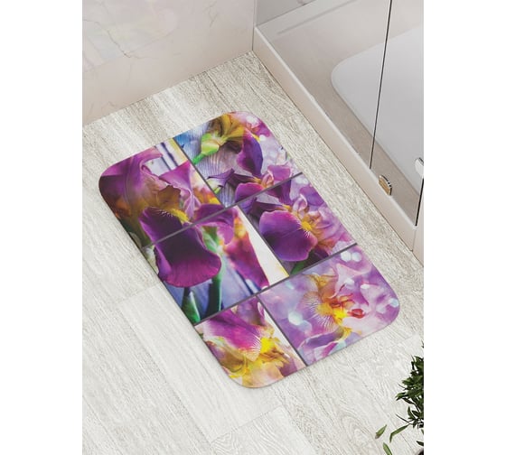 Коврик противоскользящий JoyArty "Цветочное головокружение" для ванной, сауны, бассейна, bath_18466 1