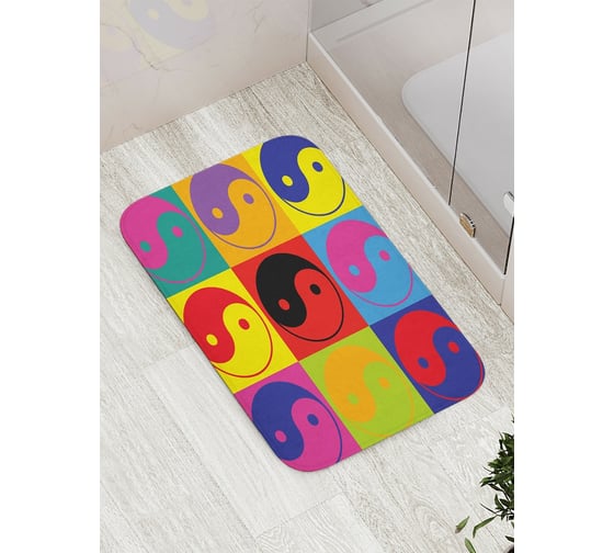 Коврик противоскользящий JoyArty "Радужный Инь и ян" для ванной, сауны, бассейна, bath_18598