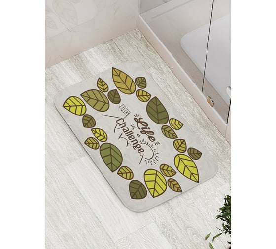 Коврик противоскользящий JoyArty "Жизнь - это испытание" для ванной, сауны, бассейна, bath_15998 1