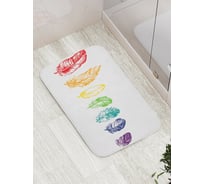 Коврик противоскользящий JoyArty "Радуга из перьев" для ванной, сауны, бассейна, bath_17085