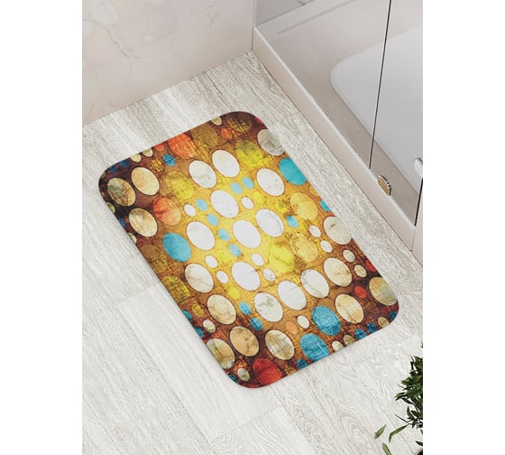 Коврик противоскользящий JoyArty "Винтажные круги" для ванной, сауны, бассейна, bath_16388 1