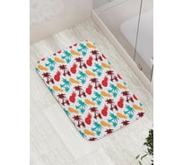 Коврик противоскользящий JoyArty "Радужные ананасы" для ванной, сауны, бассейна, bath_16770