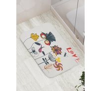 Коврик противоскользящий JoyArty "Любовная флора" для ванной, сауны, бассейна, bath_18346