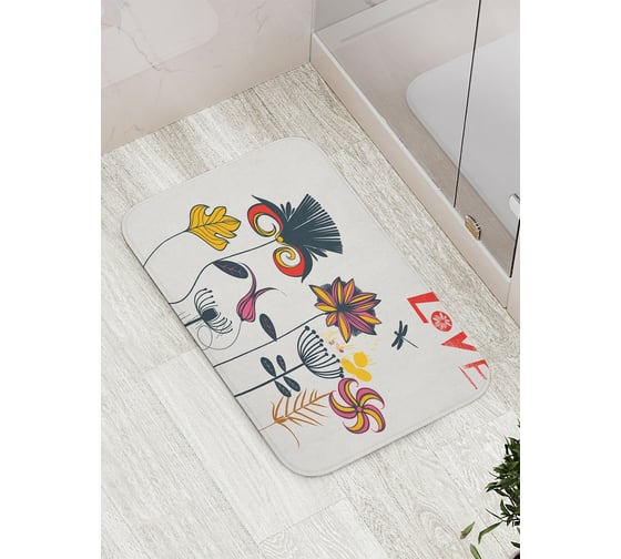 Коврик противоскользящий JoyArty "Любовная флора" для ванной, сауны, бассейна, bath_18346 1