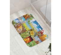Коврик противоскользящий JoyArty "Летний коллаж" для ванной, сауны, бассейна, bath_18469