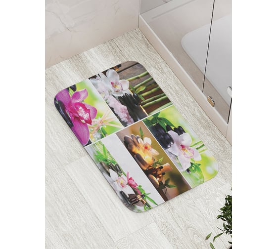 Коврик противоскользящий JoyArty "Цветы спокойствия" для ванной, сауны, бассейна, bath_18457 1