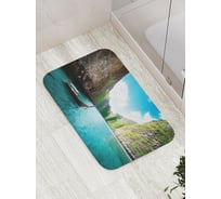 Коврик противоскользящий JoyArty "Речная переправа" для ванной, сауны, бассейна, bath_6609