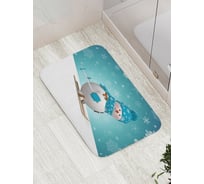 Коврик противоскользящий JoyArty "Снеговик лыжник" для ванной, сауны, бассейна, bath_6135