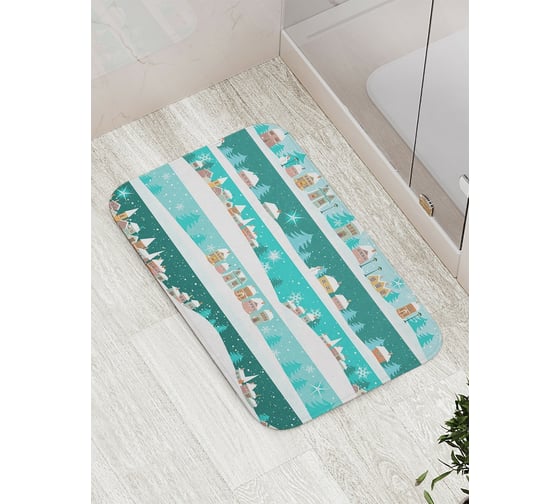 Коврик противоскользящий JoyArty "Заснеженная страна" для ванной, сауны, бассейна, bath_6727 1