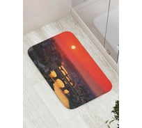 Коврик противоскользящий JoyArty "Закат над виадуком" для ванной, сауны, бассейна, bath_6650