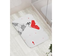 Коврик противоскользящий JoyArty "Дама с большим сердцем" для ванной, сауны, бассейна, bath_6620