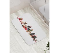 Коврик противоскользящий JoyArty "Собаки-Санты" для ванной, сауны, бассейна, bath_6788