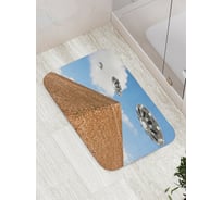 Коврик противоскользящий JoyArty "НЛО над пирамидой" для ванной, сауны, бассейна, bath_6861